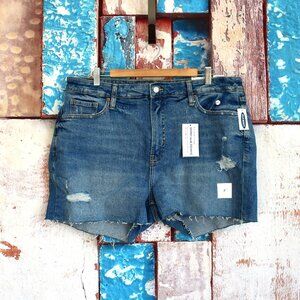 Women's Old Navy High-Rise O.G. Straight Ripped Cut-Off Jean Shorts 3" Inseam